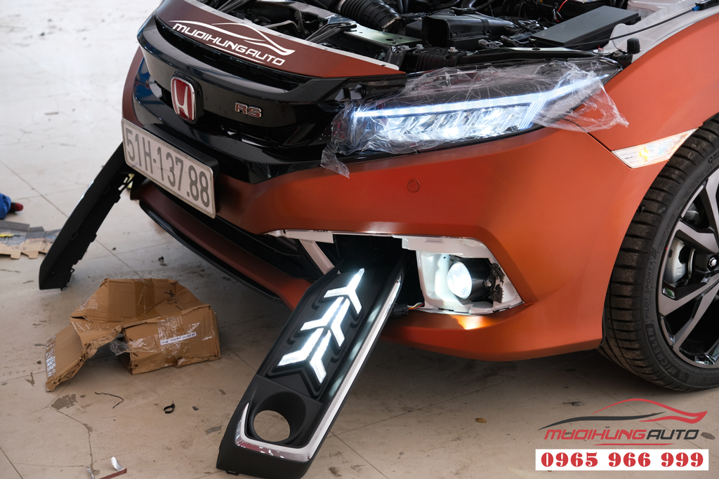 Độ bixenon đèn cản Honda Civic 2019 chuyên nghiệp 