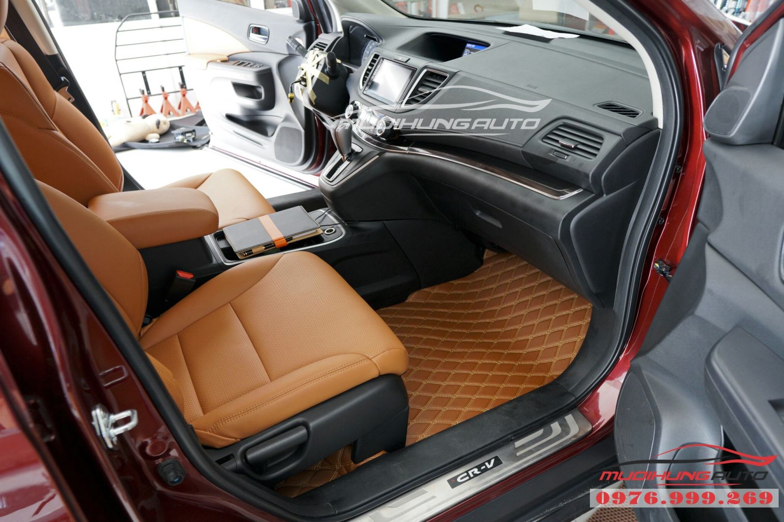 Lót sàn da 5D cao cấp cho Honda CRV giá tốt 01